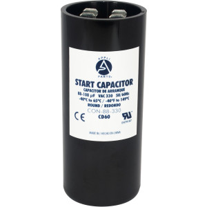 Appli Parts CON-88-330 Capacitor de Arranque 80-108 MFD (microfaradios) uF, 330 VAC. Universal para Motores Electricos, condensador de arranque de 3.7 cm de Diametro, 8.6 cm de Alto