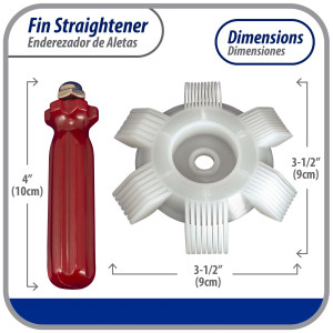 Appli Parts APT-FS351 peine plastico enderezador de aletas para evaporador condensador y radiador con separaciones de 8,9,10,12,14,15 pulg entre aletas aumenta el flujo de aire y mejora rendimiento 