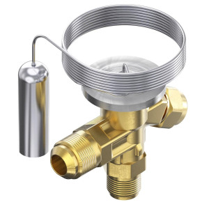 Danfoss 068Z3206 1/4 - 5.5TR Expansion Valve Body, T 2, R22,R407C, 3/8x1/2 in, Flare, Internal Equalized, Single-Flow, -40 to 50 F, Capacity determined by Orifice size Sold Separately, Identical Product 068Z3466