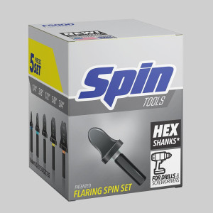 Flaring Spin Set 5 Tools Per Set: 1/4”, 3/8”, 1/2”, 5/8”, 3/4” F5000