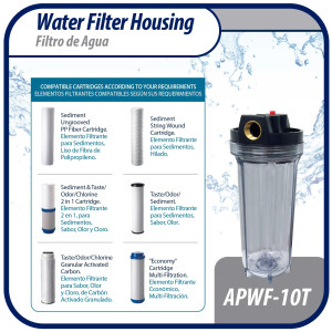 Appli Parts APWF-10T Water Filter 10 in Clear with 3/4 in Female Bronze Connector (Does not include the filter element)