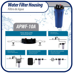 Appli Parts APWF-10A Water Filter 10 in Blue with 3/4 in Female Bronze Connector (Does not include the filter element)
