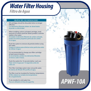 Appli Parts APWF-10A Water Filter 10 in Blue with 3/4 in Female Bronze Connector (Does not include the filter element)
