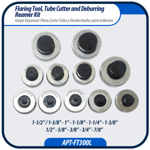 Appli Parts APT-FT300L Hydraulic Expander Swaging Tool, Tube Cutter and Deburring Tool Kit for 3/8 to 1-5/8 in Outer Diameter Tube for Copper, Aluminum and other Soft Metal Pipe