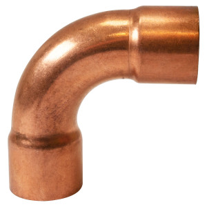 Appli Parts AP-C034L 90 Degree Elbow Long turn 3/4 in Copper pipe fittings CxC Sweat connections for refrigeration, air conditioning and plumbing applications ACR and Type L copper pipe Appli Parts AP-C034L 90 Degree Elbow Long turn 3/4 in Copper pipe fittings CxC Sweat connections for refrigeration, air conditioning and plumbing applications ACR and Type L copper pipe