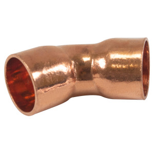 Appli Parts AP-C01245 1/2 in 45 Degree Elbow Short turn Copper pipe fittings CxC Sweat connections for refrigeration, air conditioning and plumbing applications ACR and Type L copper pipe Appli Parts AP-C01245 1/2 in 45 Degree Elbow Short turn Copper pipe fittings CxC Sweat connections for refrigeration, air conditioning and plumbing applications ACR and Type L copper pipe