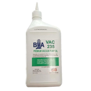 BVA 235Q Vacuum Pump Oil Vac 235 (1 Quart) 32oz, Viscosity at 40C cSt 67.42, Viscosity at 100 F Sus 349.36