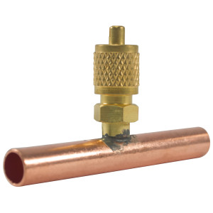 MA-Line AF3136 3/8in ODS x 1/2in Tee de Cobre Soldada con Puerto de 1/4pulg Flare Macho