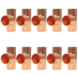 Appli Parts AP-T034B10 3/4 in Wrot Copper Tee CxCxC connections for refrigeration, air conditioning and plumbing applications ACR and Type L copper pipe (10 x Bag) 