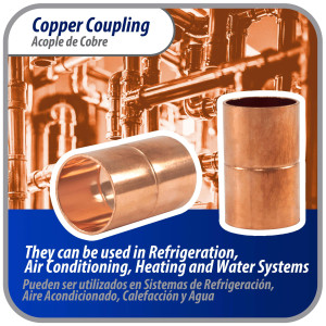Appli Parts AP-A034B10 3/4 in Wrot Copper Coupling fitting CxC Sweat connections for refrigeration, air conditioning and plumbing applications ACR and Type L copper pipe (10 x Bag)  