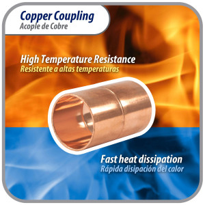 Appli Parts AP-A034B10 3/4 in Wrot Copper Coupling fitting CxC Sweat connections for refrigeration, air conditioning and plumbing applications ACR and Type L copper pipe (10 x Bag)

