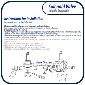 Appli Parts APSOV-38CS 3/8 ODF Solenoid Valve Body, Normally Closed NC, Coil Not Included, Suitable for multiple refrigerants CFC, HCFC and HFC