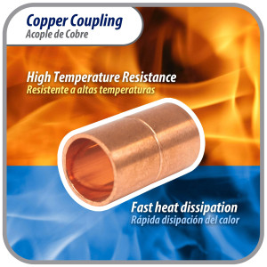 Appli Parts AP-A038B10 3/8in Wrot Copper Coupling fitting C x C Sweat connections for refrigeration, air conditioning and plumbing applications ACR and Type L copper pipe (10 x Bag)

