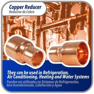 Appli Parts AP-R034012 3/4x1/2 in Reducing Bushing Copper pipe fittings C x C Sweat connections for refrigeration, air conditioning and plumbing applications ACR and Type L copper pipe