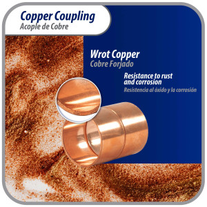 Appli Parts AP-A078B10 7/8 pulg Anillo de Cobre Accesorios de tuberia de cobre CxC Conexiones soldadas para aplicaciones de refrigeracion, aire acondicionado y plomeria Tuberia de cobre ACR y tipo L (10 x Bolsa)
