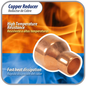 Appli Parts AP-R118058 1-1/8x5/8 in Reducing Bushing Copper pipe fittings C x C Sweat connections for refrigeration, air conditioning and plumbing applications ACR and Type L copper pipe