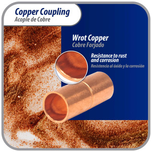 Appli Parts AP-A014B10 1/2 pulg Anillo de Cobre Accesorios de tuberia de cobre CxC Conexiones soldadas para aplicaciones de refrigeracion, aire acondicionado y plomeria Tuberia de cobre ACR y tipo L (10 x Bolsa)