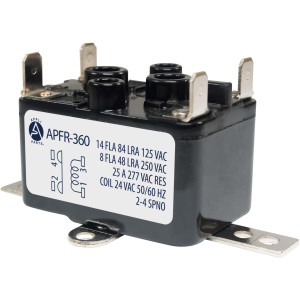 Appli Aprts APFR-360 Rele de ventilador 90-360 de conmutacion de Fan Relay, SPST, Polo Sencillo, Tiro Sencillo, bobina de 24 V, CA, Normalmente Abierto, Soporte ajuste multiple, Aplicacion Universal