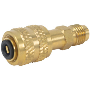 Appli Parts APCA-51614S 5/16 in Female x 1/4 in Male, SAE, R410, Swivel Charging Adapter with Valve Core and Depressor for Ductless Mini Split and other Air Conditioning Applications