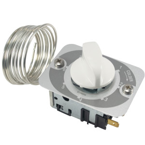 Danfoss 077B7105 Thermostat Commercial Refrigerators 1 Door 077B1047L Cold Cut-in +14.9F Cold cut-out -0.4F Warm Cut-in +47.3F Warm Cut-out +37.4F Capillary tube length 47.2in  B0 