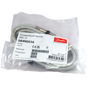 Danfoss 084N0036 AKS 12 Sensor Pt 1000 ohm, 59 in, -40 F to 212 F,
084N0035