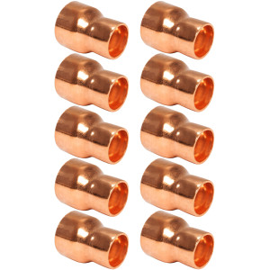 Appli Parts AP-R078058B10 Reductor de Cobre de 7/8x5/8 pulg Conexiones CxC soldadas para aplicaciones de refrigeracion, aire acondicionado y plomeria Tuberia de cobre ACR y Tipo L (10xBolsa)