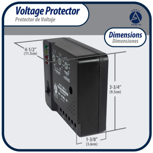 Appli Parts APVP-22BB1-2 220 V Voltage Surge Protector with Adjustable Range and Reconnecting Time, 50-60Hz 1Ph 30A works with all electric appliances and units with rated electrical consumption