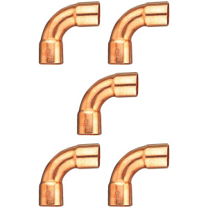 Appli Parts AP-C158LB5 1-5/8 90 Degree Elbow Long Turn Copper pipe fittings CxC Sweat connections for refrigeration, air conditioning and plumbing applications ACR and Type L copper pipe (5 x Bag)