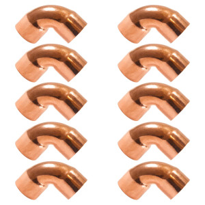 Appli Parts AP-C012B10 1/2 90 Degree Elbow Short Turn Copper pipe fittings CxC Sweat connections for refrigeration, air conditioning and plumbing applications ACR and Type L copper pipe (10 x Bag)