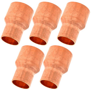 Appli Parts AP-R118034B5 Reductor de Cobre de 1-1/8x3/4 pulg Conexiones CxC soldadas para aplicaciones de refrigeracion, aire acondicionado y plomeria Tuberia de cobre ACR y Tipo L (5xBolsa)