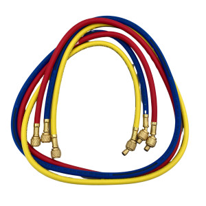 Uniweld HC5SMB 60 pulg, Mangueras para Manometros, Roja, Amarilla y Azul, 1/4 pulg Conexion, para uso en Refrigeracion y Aire Acondicionado, CFC,HCFC,HFC, Soft Magic Barrier