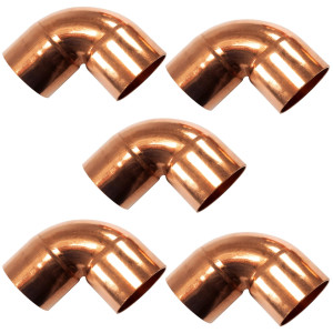 Appli Parts AP-C158B5 1-5/8 90 Degree Elbow Short Turn Copper pipe fittings CxC Sweat connections for refrigeration, air conditioning and plumbing applications ACR and Type L copper pipe (5 x Bag)