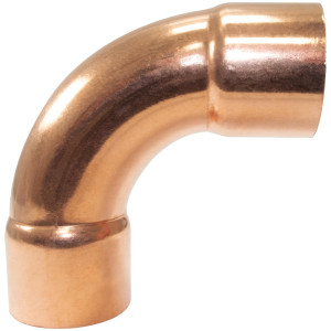 NDL N-2055 Codo de 90 grados giro Largo 1-3/8 pulg Accesorios de tuberia de cobre CxC Conexiones soldadas para aplicaciones de refrigeracion, aire acondicionado y plomeria Tuberia de cobre ACR