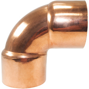 NDL N-1647 90 Degree Elbow Short turn 1-1/8 in Copper pipe fittings CxC Sweat connections for refrigeration, air conditioning and plumbing applications ACR 