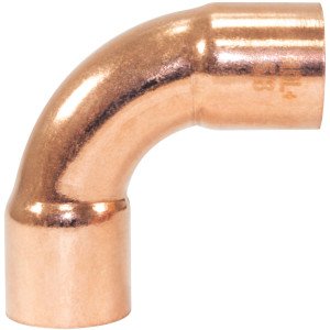 NDL N-2722 Codo de 90 grados giro Largo 5/8pulg Accesorios de tuberia de cobre C x C Conexiones soldadas para aplicaciones de refrigeracion, aire acondicionado y plomeria Tuberia de cobre ACR