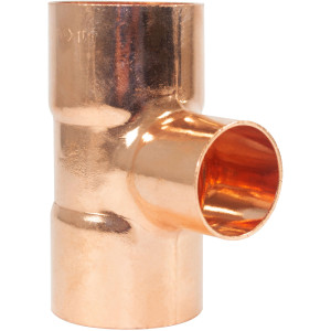 NDL N-4086 Reducing Tee 1-5/8 in x 1-5/8 in x 1-1/8 in CxCxC Copper pipe fittings Sweat connections for refrigeration, air conditioning and plumbing applications ACR 