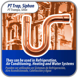 Appli Parts AP-PT058 5/8 in Wrot Copper Suction P-Trap ODF CxC connections for refrigeration, air conditioning and plumbing applications ACR and Type L copper pipe