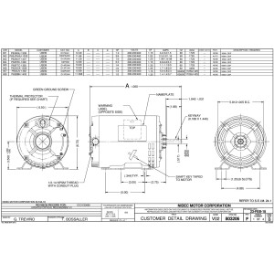 US Motors 2 hp 1725 rpm, 208-230 V/3ph/60 hz ODP, D2p2ah, Replace York S1-02419623716